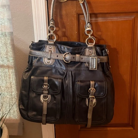 Coach Limited Edition XL North South Tote Metallic Blue - Picture 9 of 16